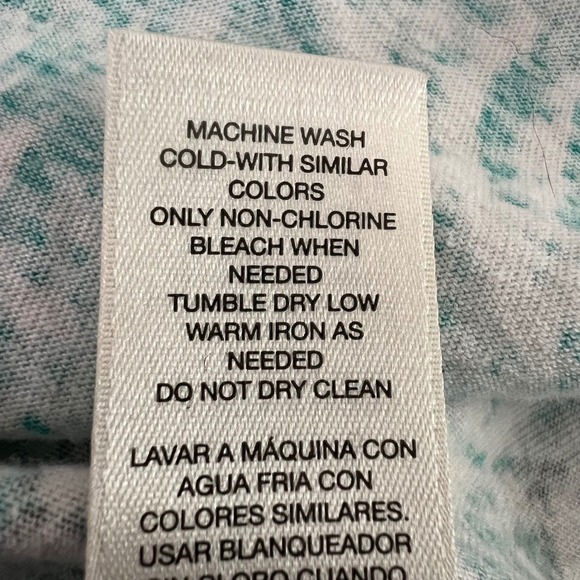 Chico's Women's Top Size 2 (L/12) Animal Print 3/4 Sleeve Turquoise Paisley - Picture 8 of 9